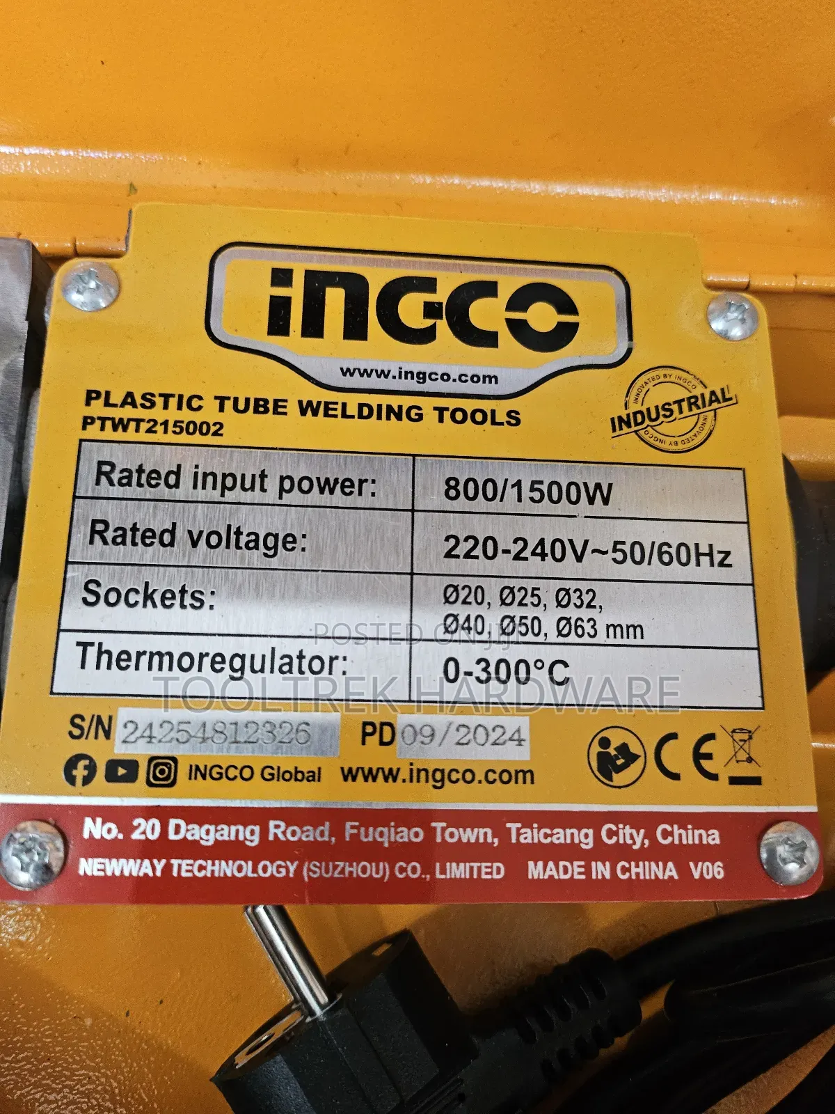 Ingco PPR Plastic Tube Welding Machine 1500w