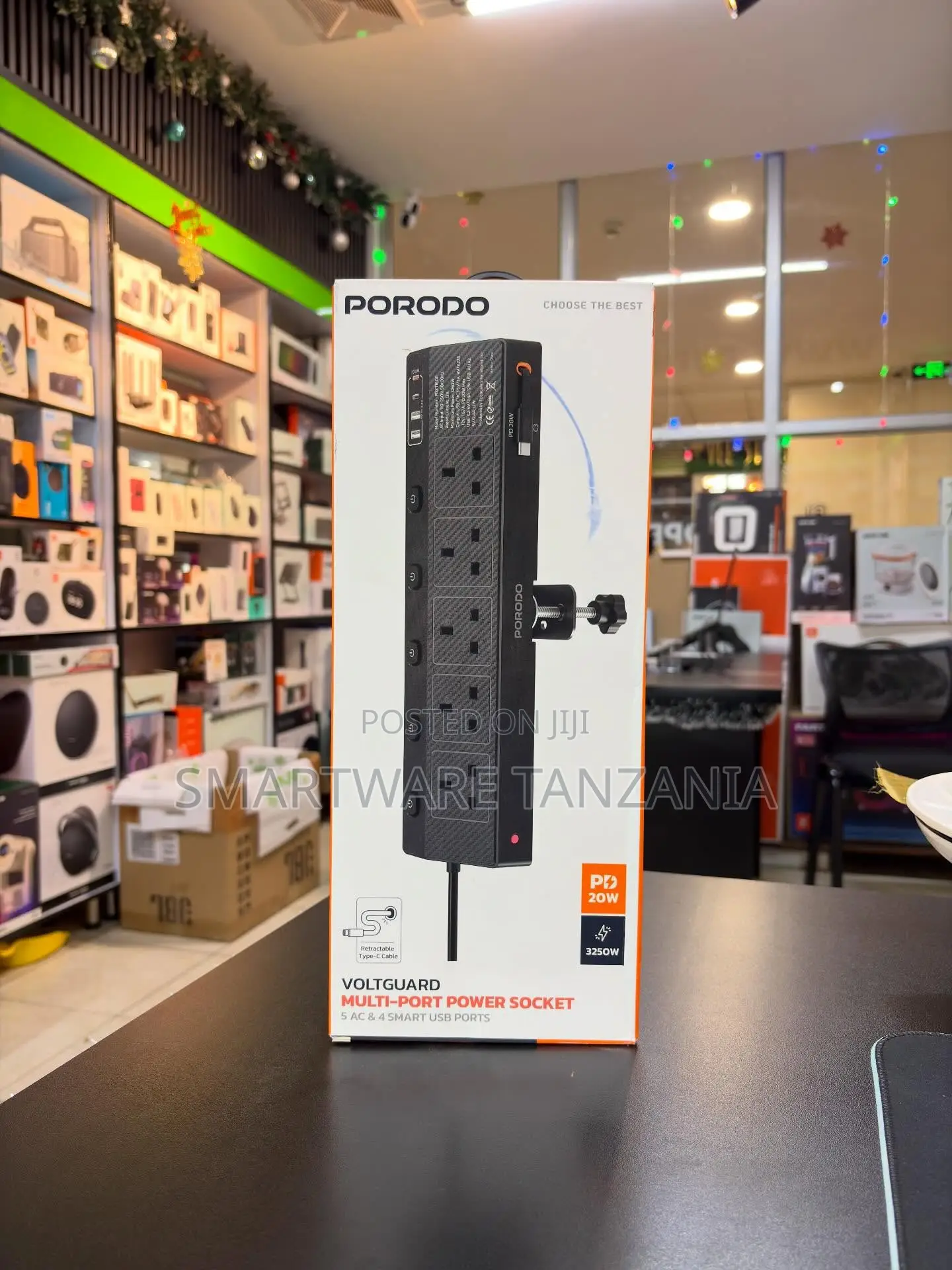Porodo Voltguard 5 Ac 4 Usb 20w Pd Power Socket 3250w