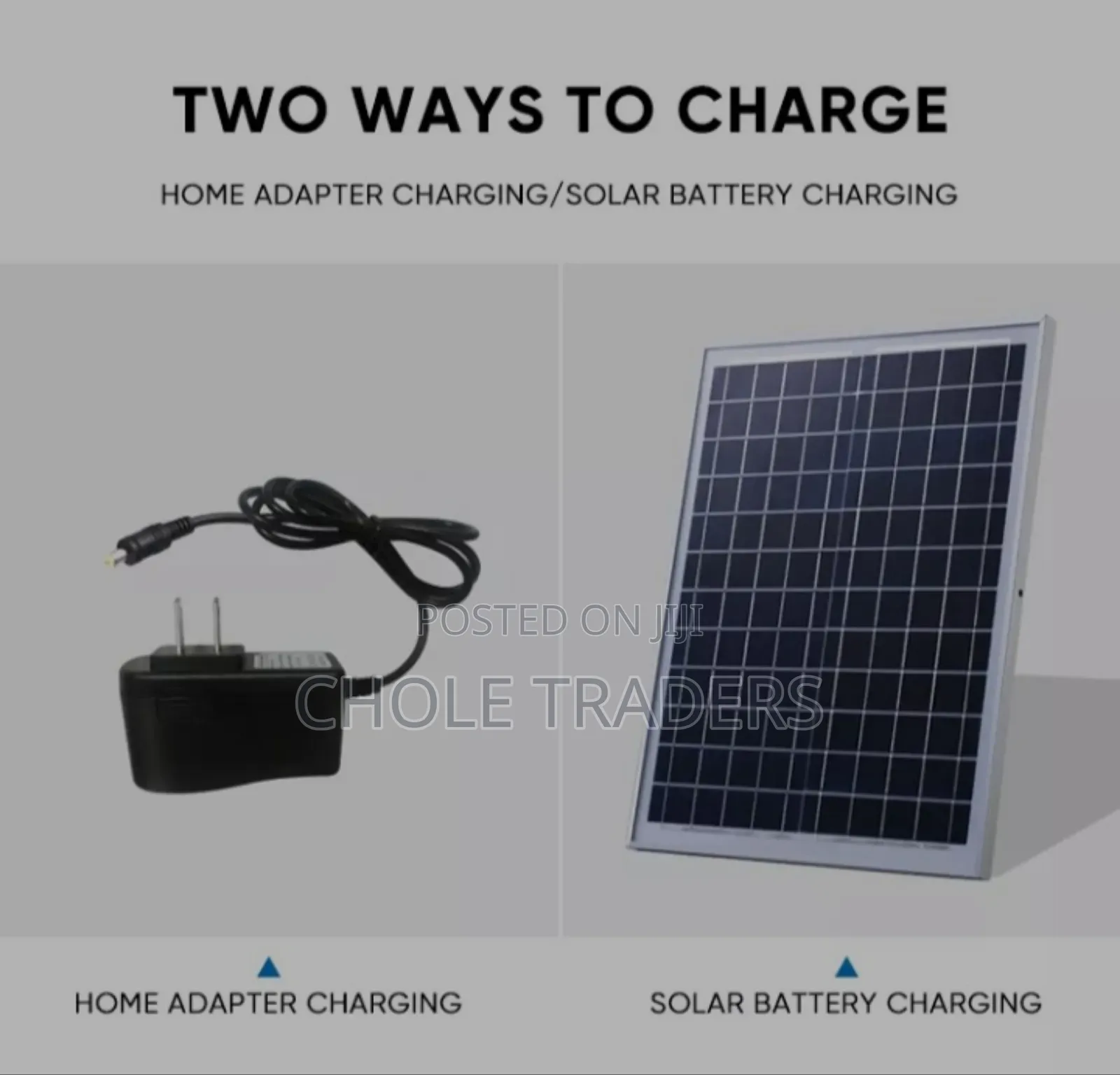 16′′ Solar Fan / Rechargeable Stand Fan With Remote and Bulb