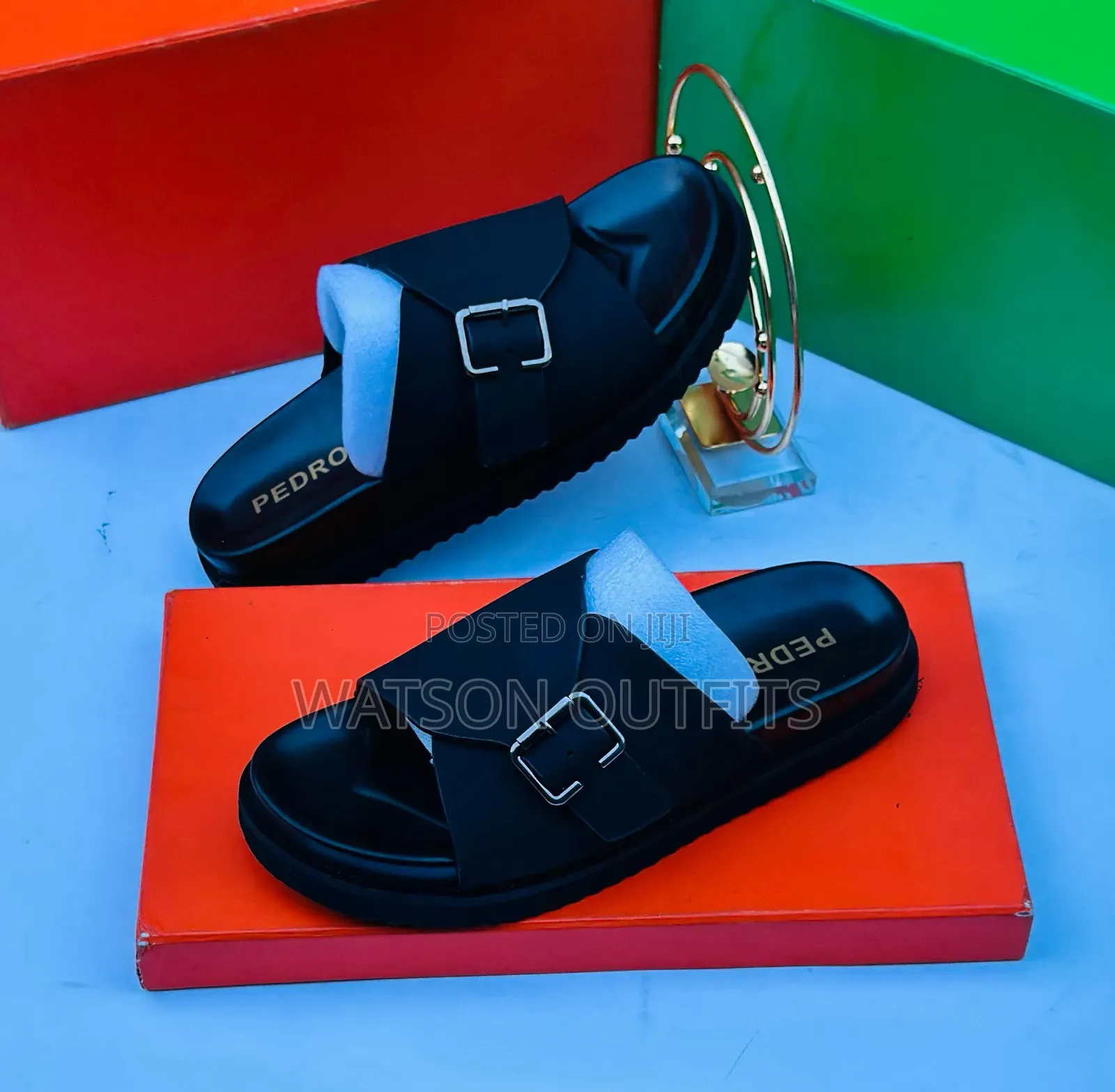Top Quality Men's Leather Sandals Pedro Hermes Versace Brands