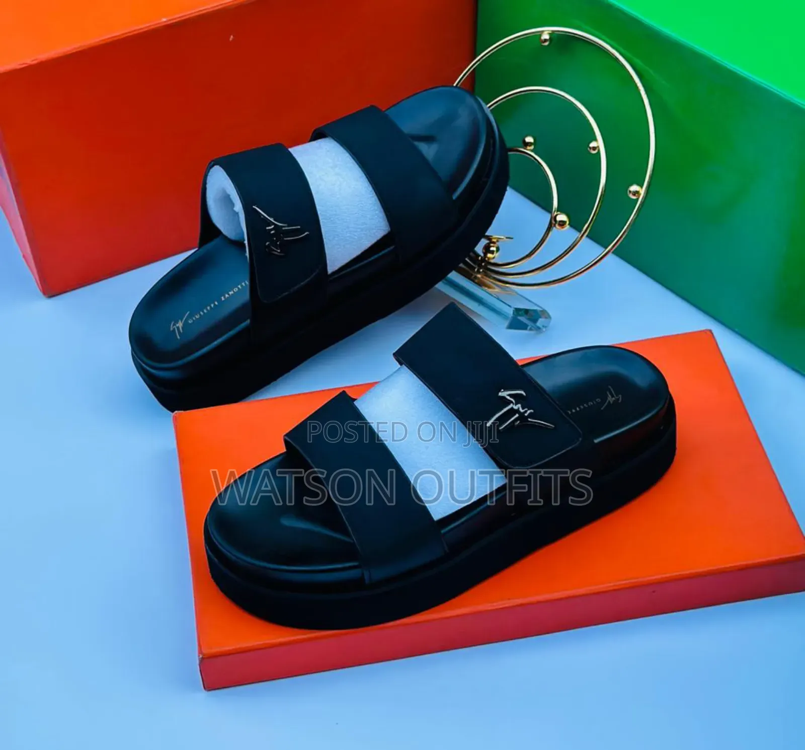 Top Quality Men's Leather Sandals Pedro Hermes Versace Brands