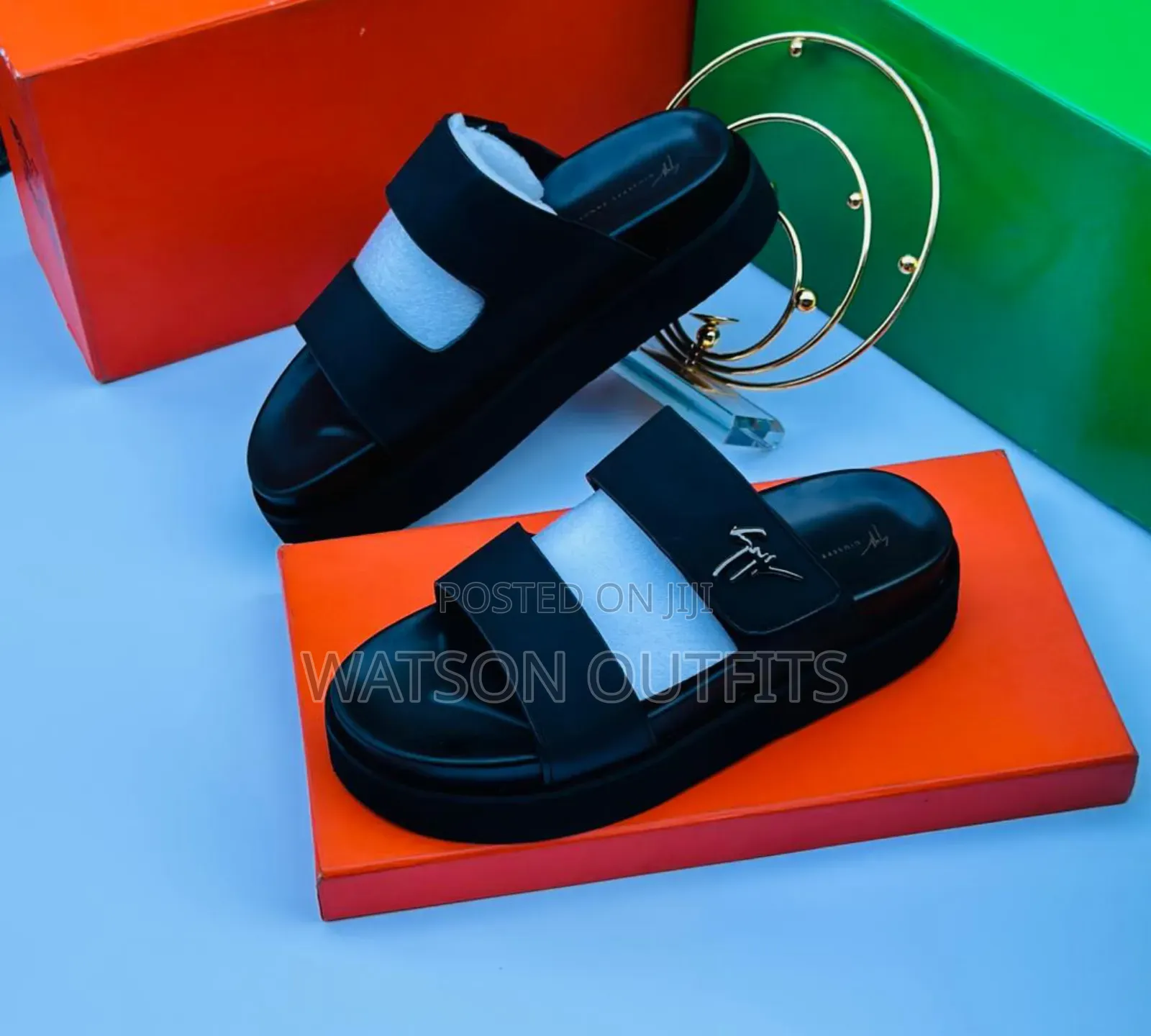 Top Quality Men's Leather Sandals Pedro Hermes Versace Brands
