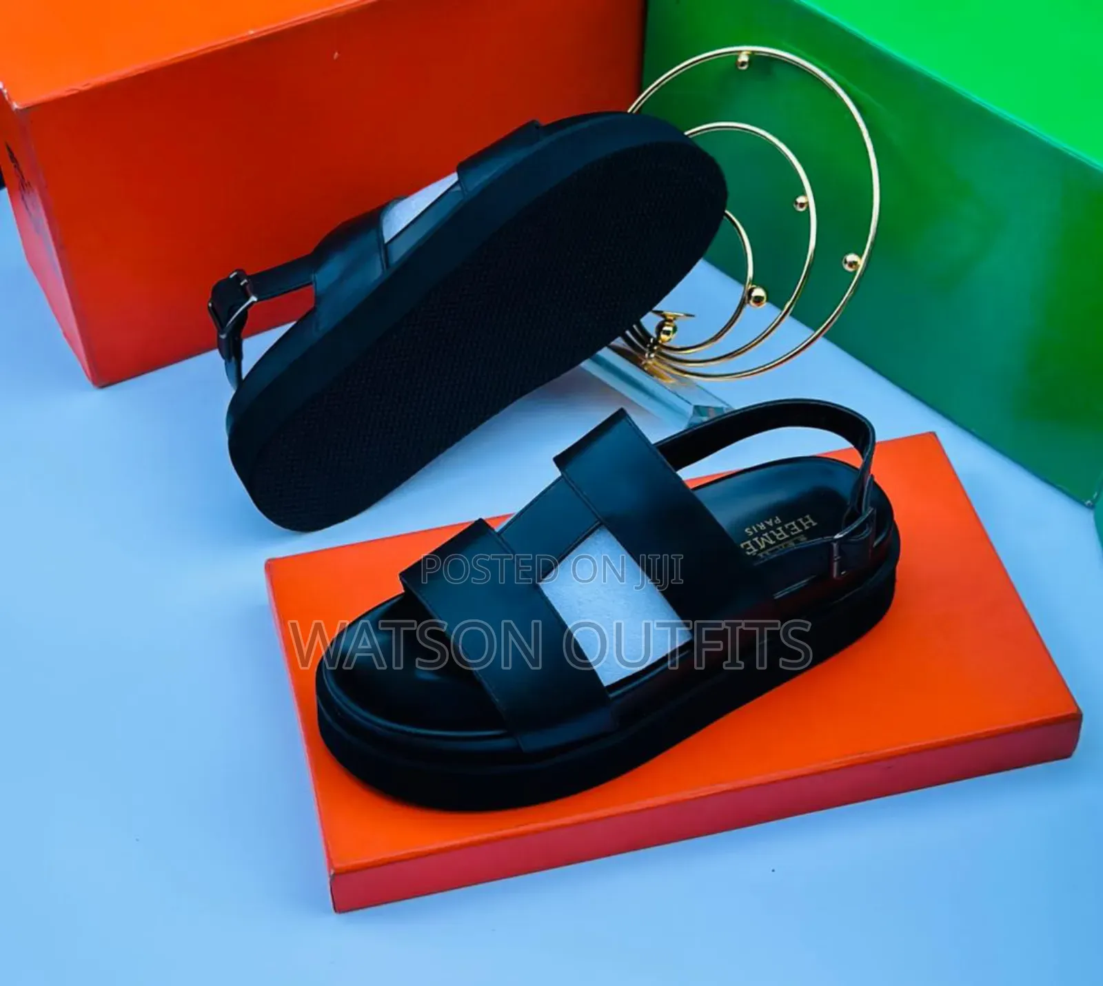 Top Quality Men's Leather Sandals Pedro Hermes Versace Brands