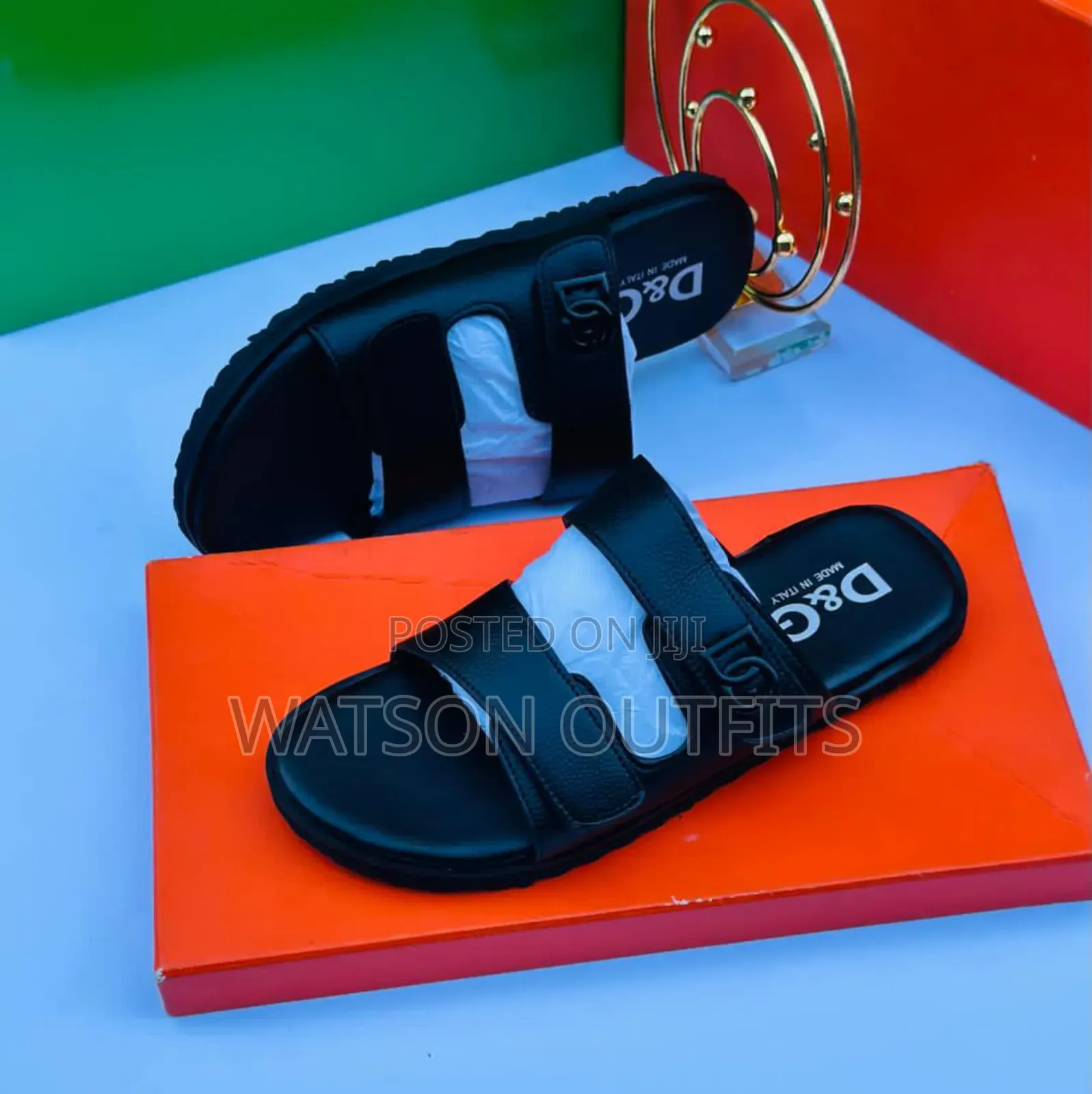 Top Quality Men's Leather Sandals Pedro Hermes Versace Brands