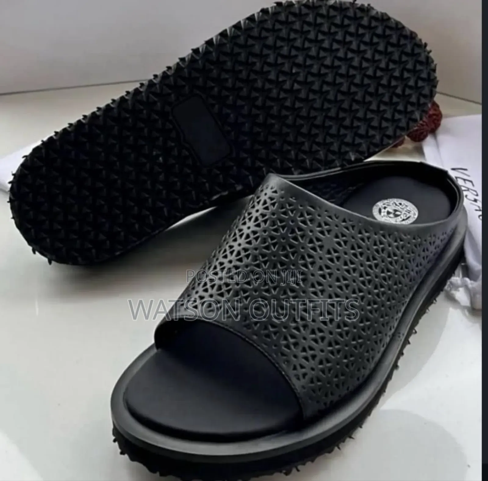 Top Quality Men's Leather Sandals Pedro Hermes Versace Brands