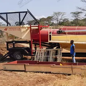 100 TPH Alluvial Gold Mining Mobile Trommel Washing Plant