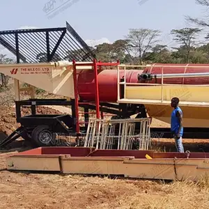 100 TPH Alluvial Gold Mining Mobile Trommel Washing Plant