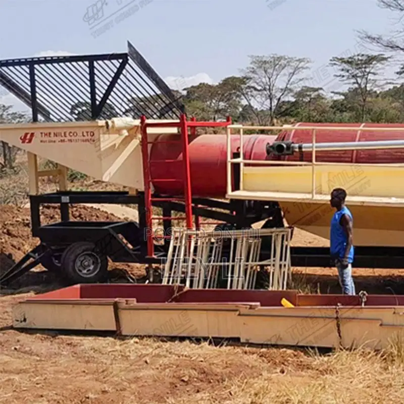 100 TPH Alluvial Gold Mining Mobile Trommel Washing Plant