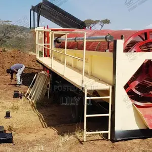 100 TPH Alluvial Gold Mining Mobile Trommel Washing Plant