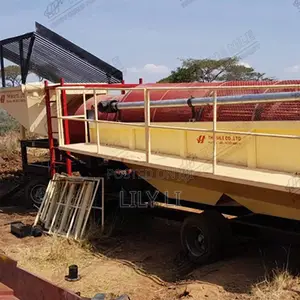 100 TPH Alluvial Gold Mining Mobile Trommel Washing Plant