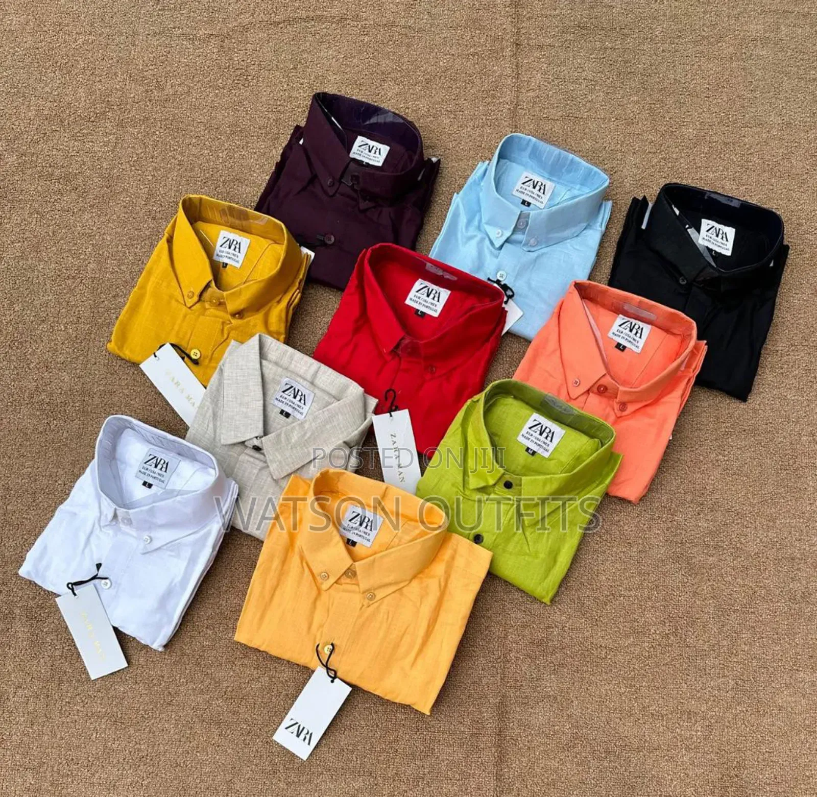 Zara Brand Linen Quality Materials Men's Original Shirts