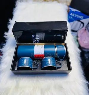 Premium Vacuum Flask Set With Cups – Portable Travel Thermos