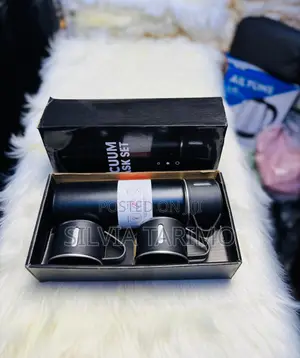 Premium Vacuum Flask Set With Cups – Portable Travel Thermos
