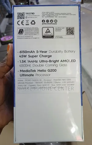 New Tecno Camon 50 256 GB Black