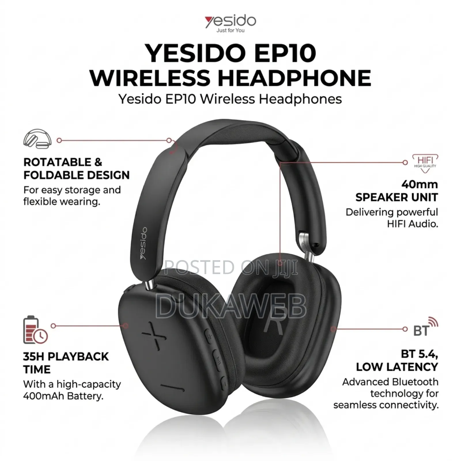 Yesido Ep10 Wireless Headphone
