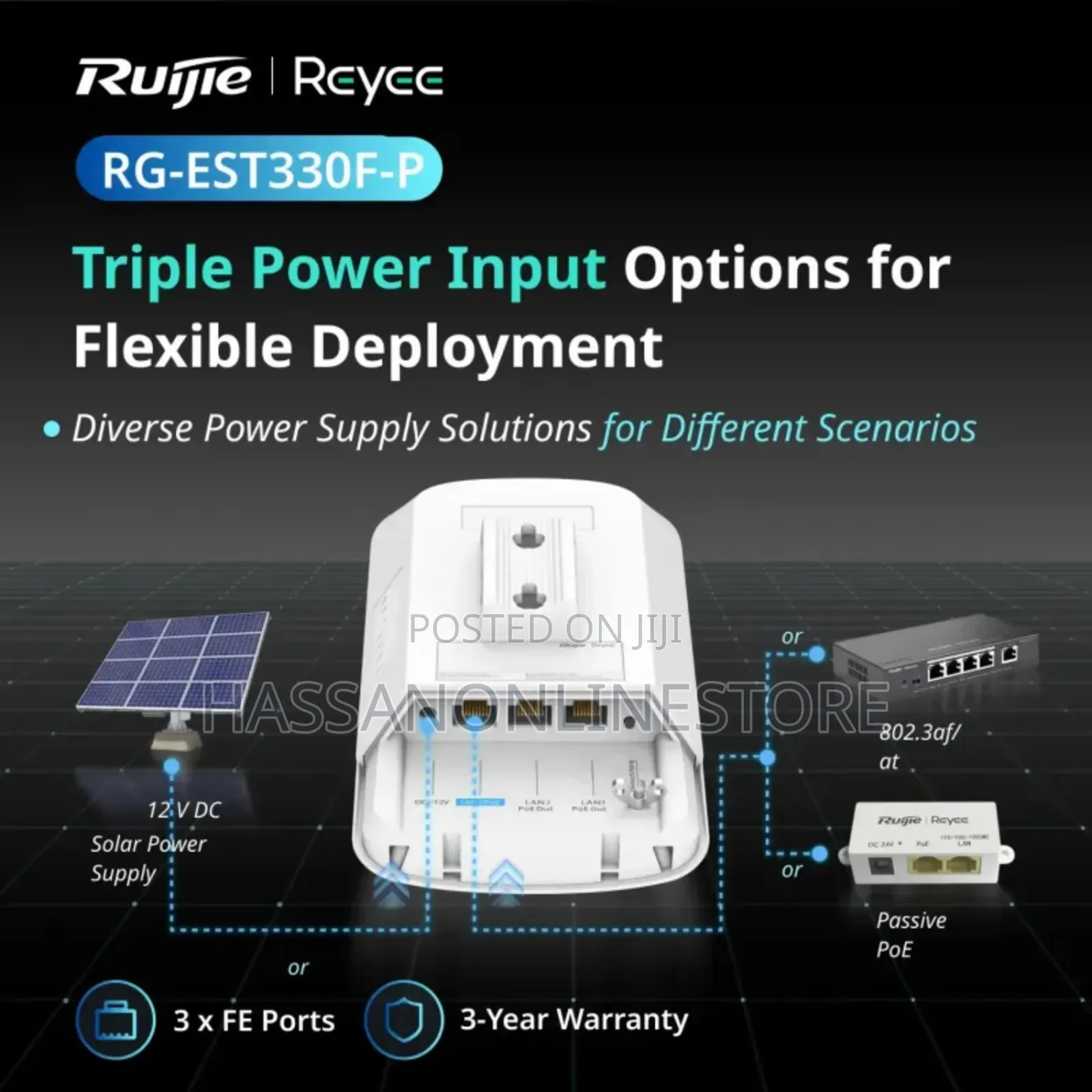Ruijie Rg-est330f-p, 3 Km, 13 Dbi Wireless Bridge