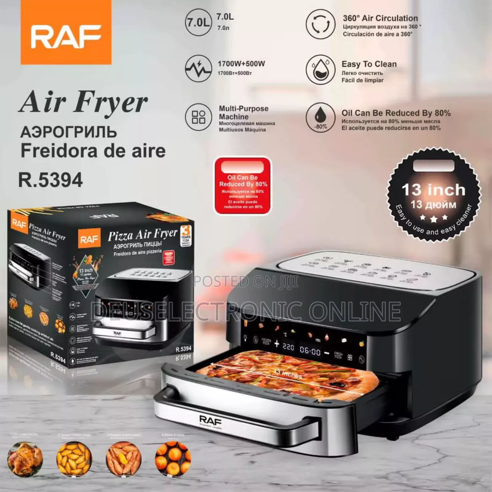 *Raf Airfryer Special for Pizza 7l 13inch Quality of Pizza