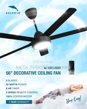 Dolphin Decorative Ceiling Fan 56" 3 Blades