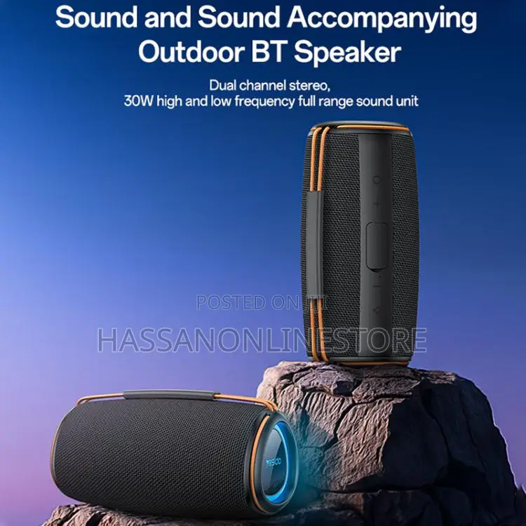 Yesido Ysw38 30w Dual-Channel Stereo Outdoor Bluetooth Speaker - Black