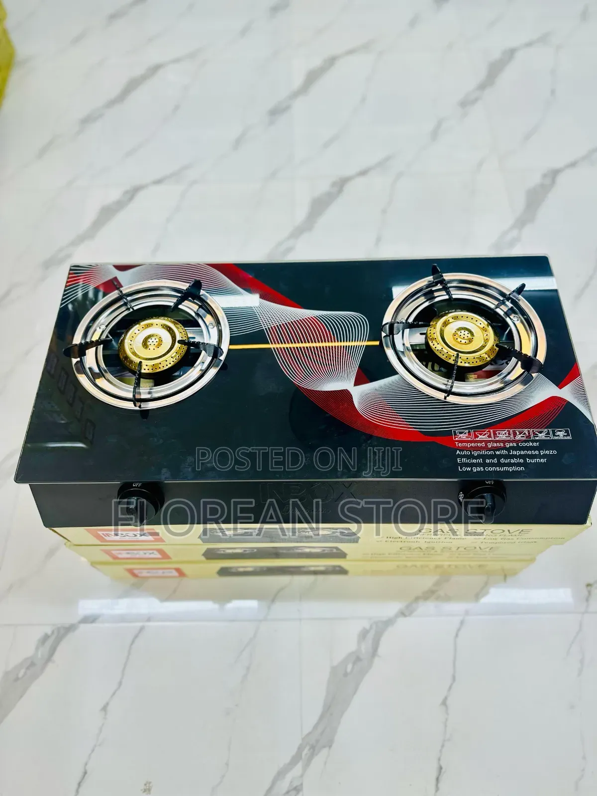 Inbox Gas Stove Two Plates (Jiko La Gesi Plate Mbili)