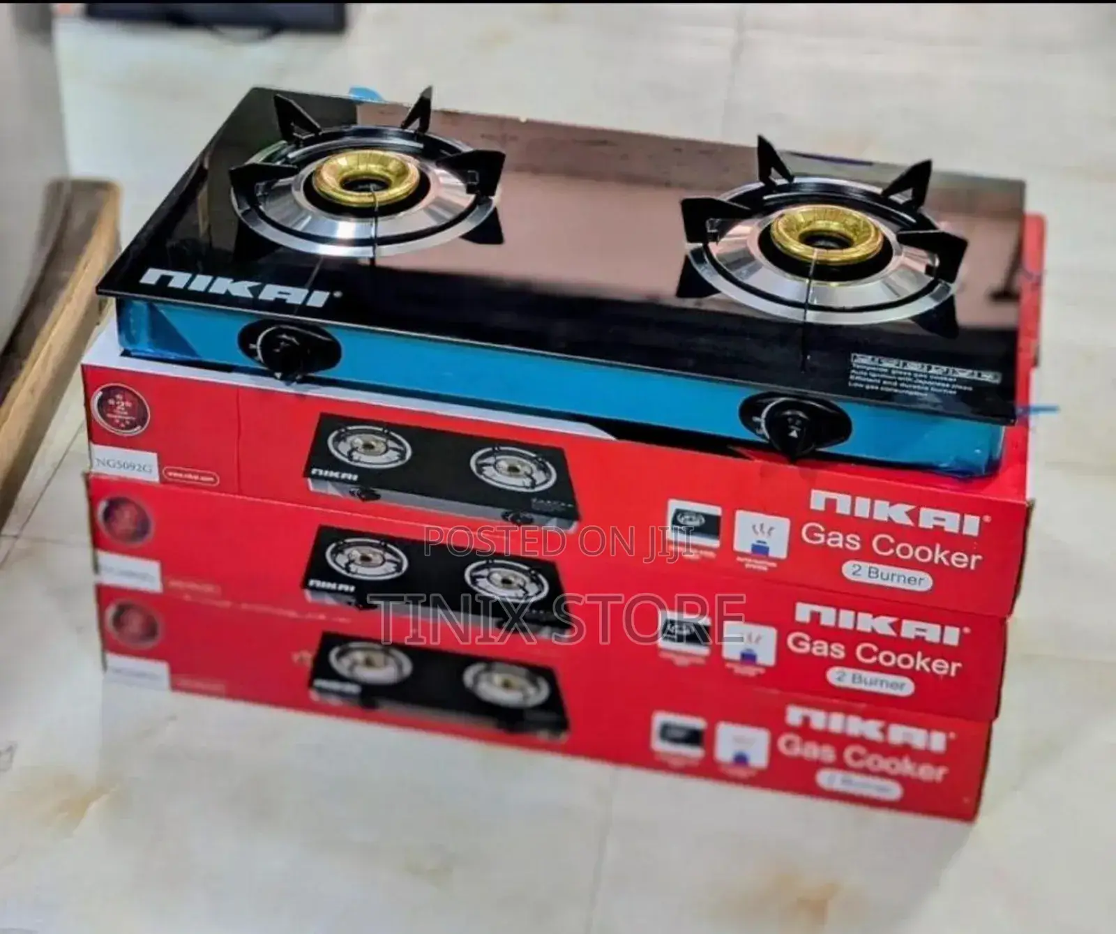 Nikai Gas Glass Stove 2 Plates