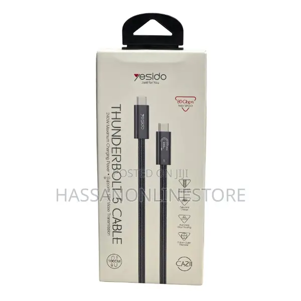 Yesido Ca211 Thunderbolt 5 Cable 240w 80gbps