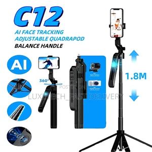 C12 Ai Tracking Tripod 2-in-1 Stabilizer/Selfie Stick For Phones