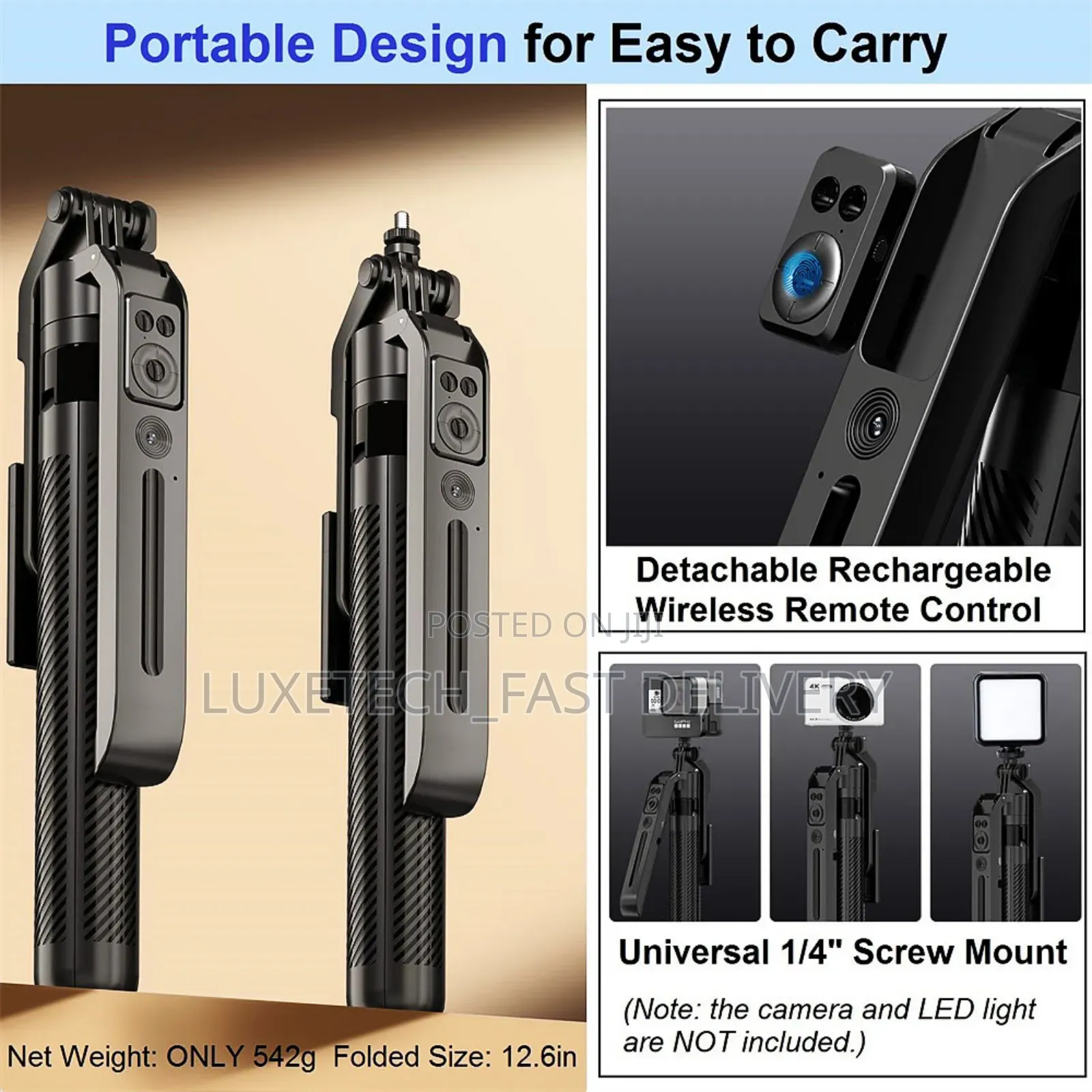 C12 Ai Tracking Tripod 2-in-1 Stabilizer/Selfie Stick For Phones