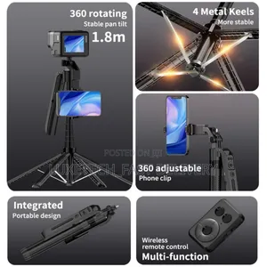 C12 Ai Tracking Tripod 2-in-1 Stabilizer/Selfie Stick For Phones