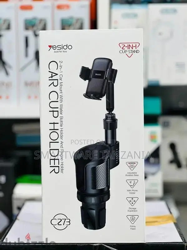 Yesido C273 2-in-1 Car Cup Holder With Phone Mount Arm