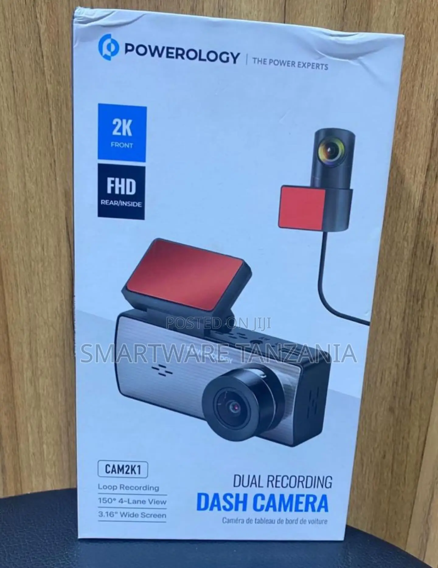 Powerology Dual Dash Cam FHD Loop Recording Wide View