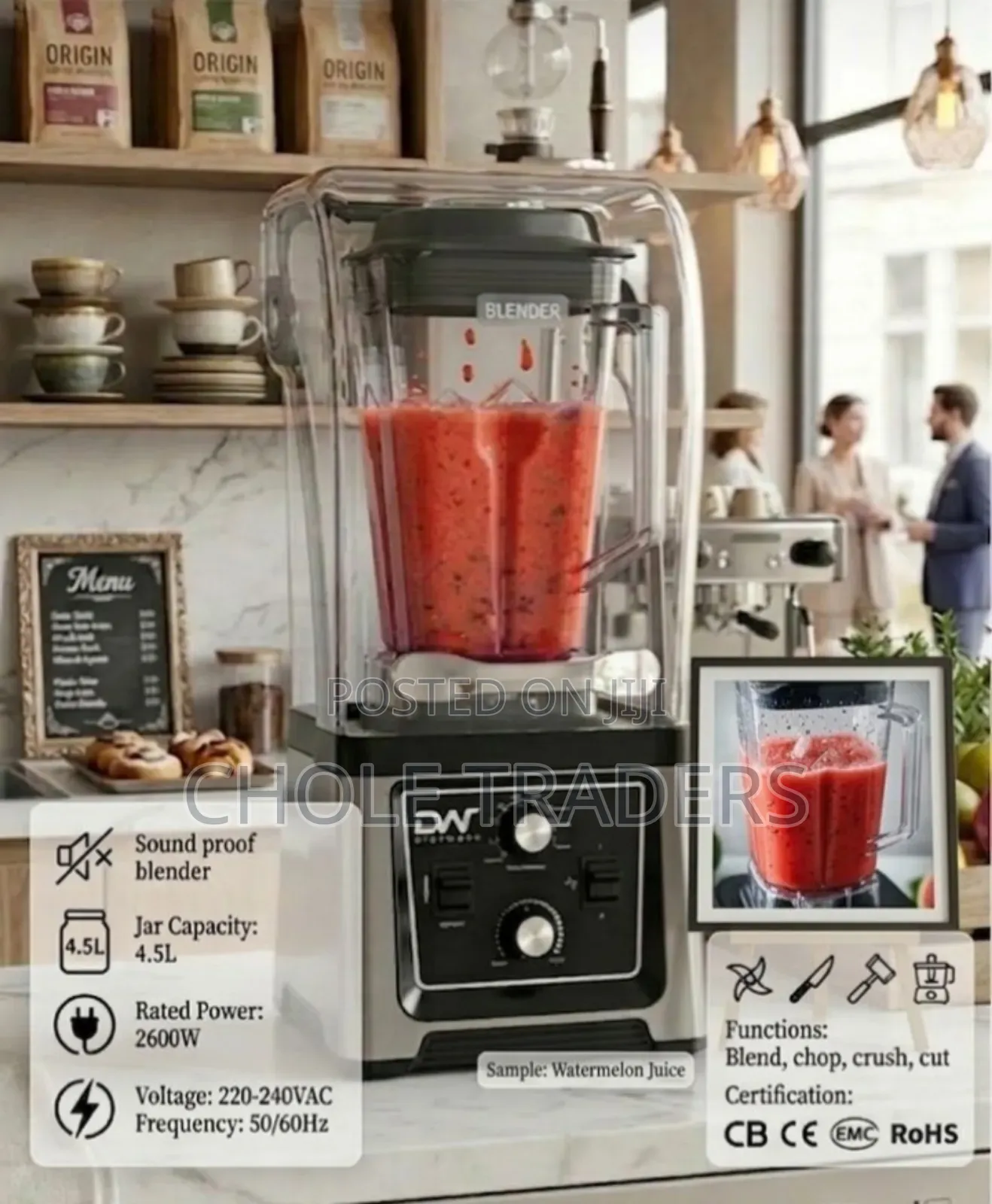 4.5l Digiwave Sound Proof Commercial Blender (2600w)