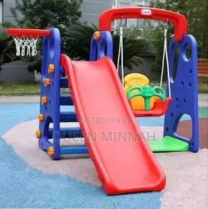 3 in 1 Kids Swing With Slide and Basketball Ring