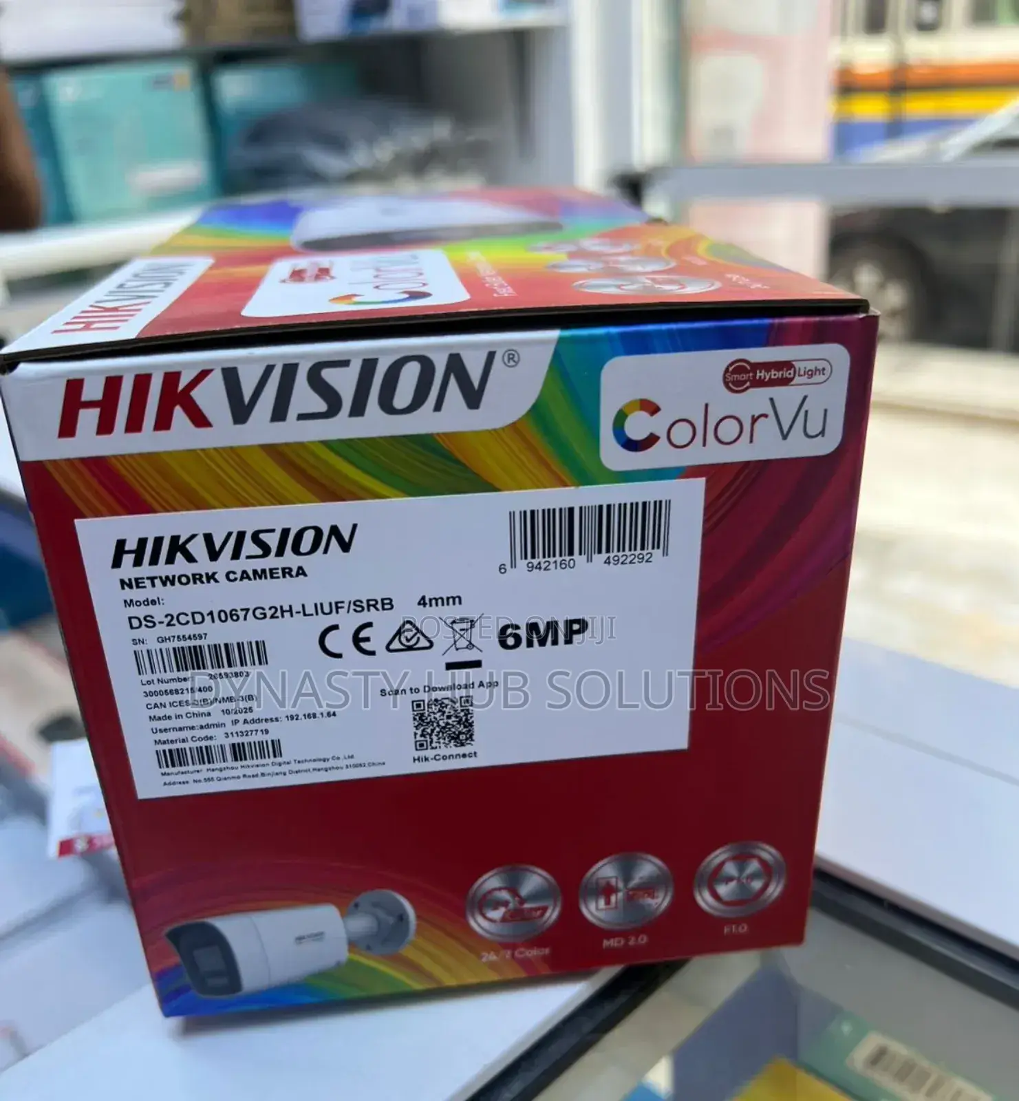 6mp Ip Full Colorvu Ip Camera Indoor/Outdoor Ds-2cd1t67g2hp-Liuf(S)