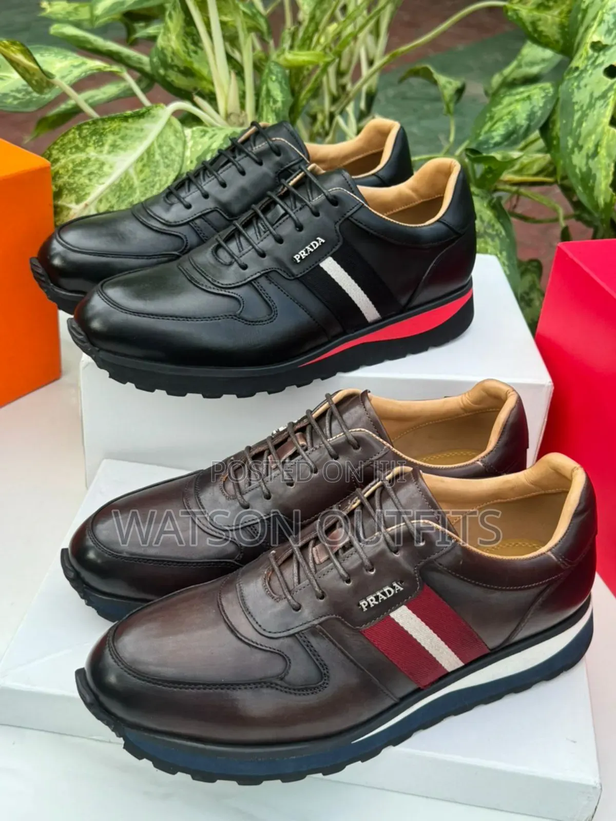 Berlutti Prada and Bidex Brands Men's Leather Sneaker Shoes Org