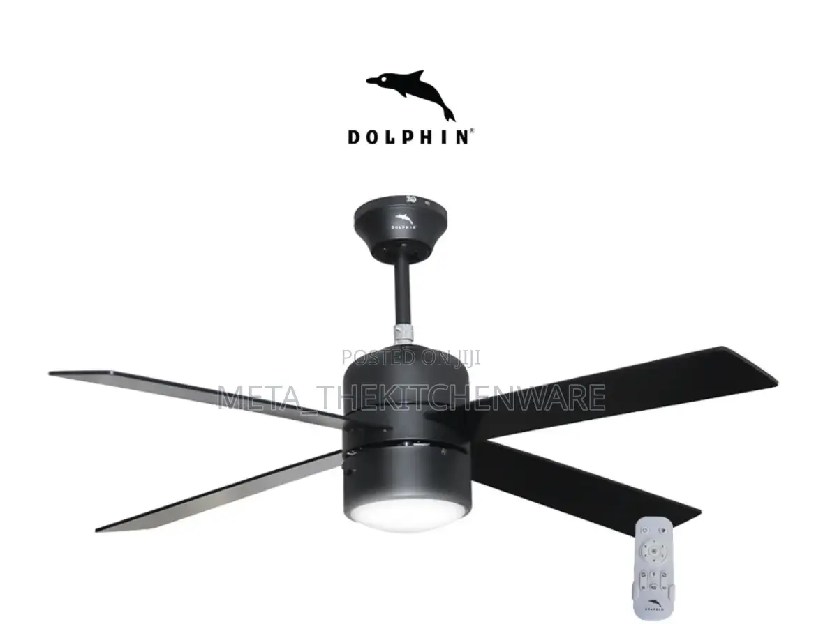 Dolphin Decorative Ceiling Fan With Remote and Led Light 48" 4 Blades