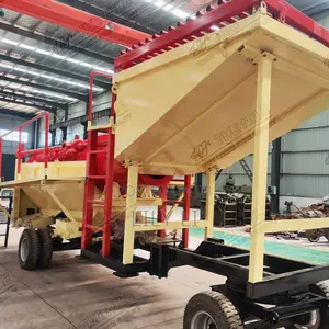 Mobile Drum Gold Washing Plant Construction for Field Mining