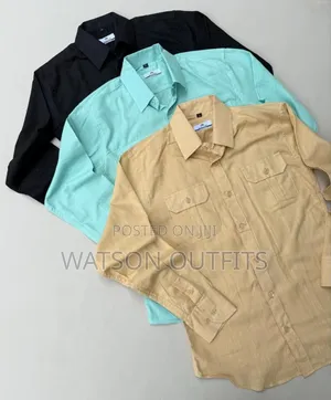 Men's New Shirts Pure Linen Materials Quality Men's Dress Shirts