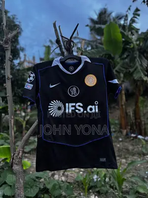 Chelsea Away Jersey Black With Sponsor Logo