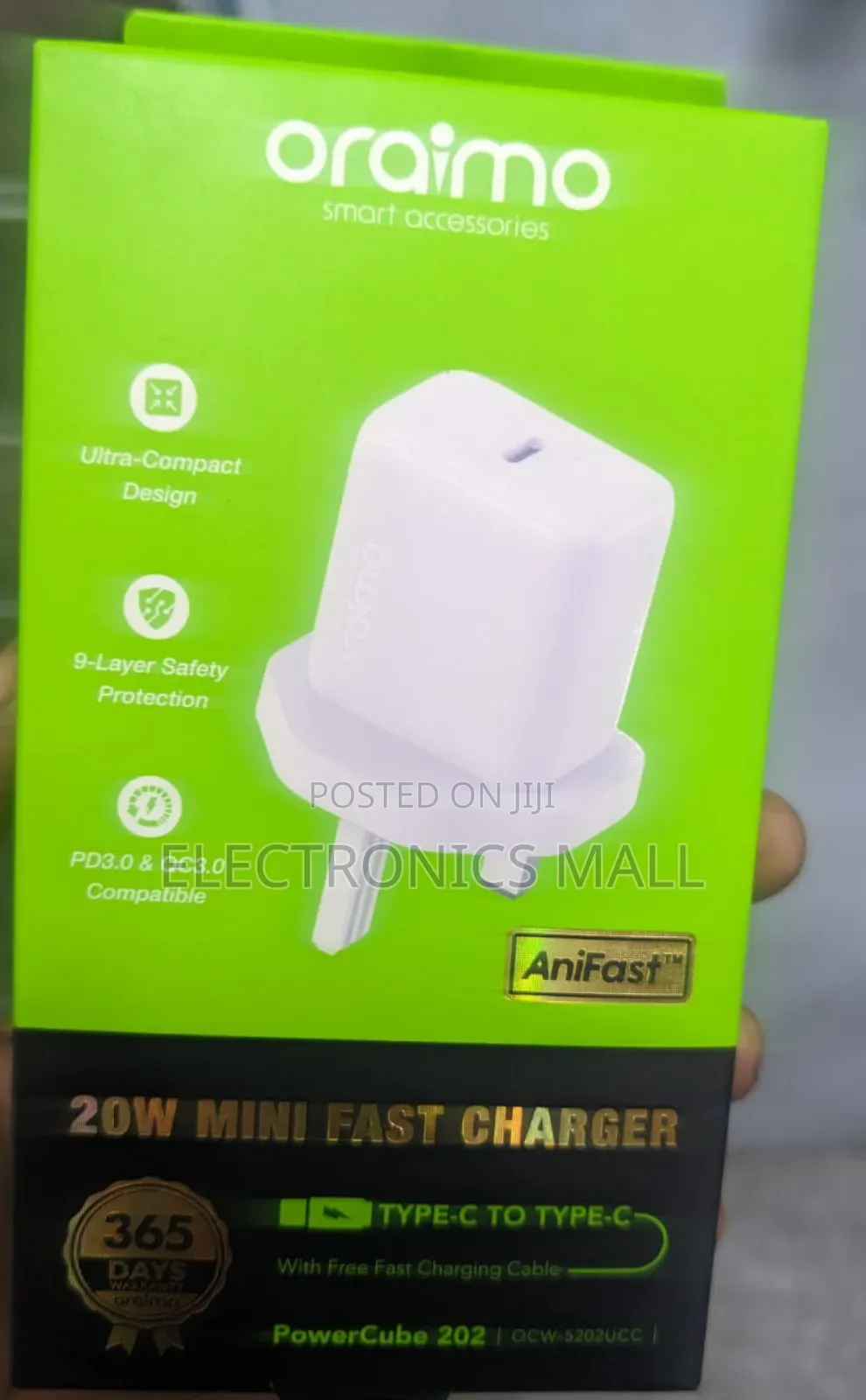 Oraimo Powercube 202 Ocw-5202ucc Type-C to Type-C 20w Charger
