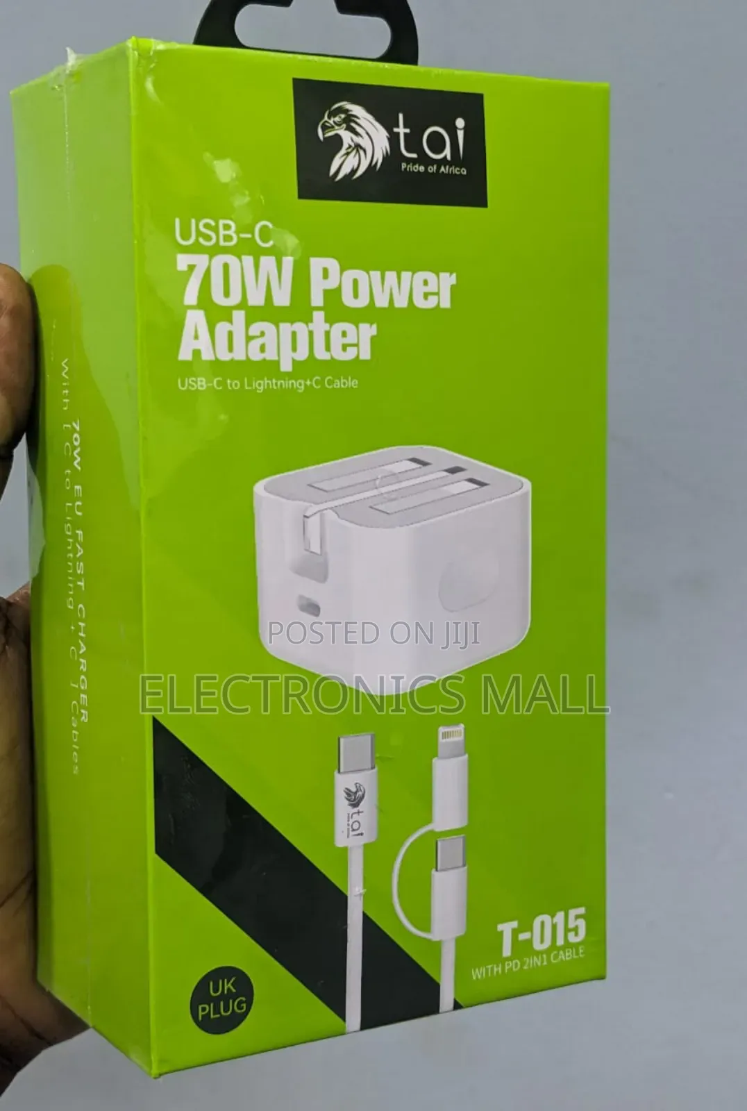 Tai T-015 With Pd 2in1 Cable Usb -C to Lightning 70w Power Adapter