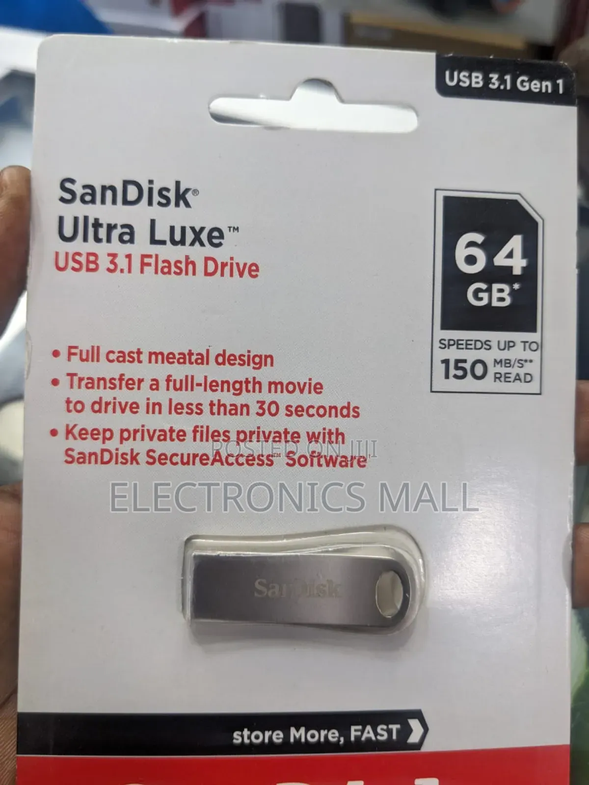 Sandisk Ultra Luxe Usb 3.1 Gen 1 Read Speed Up to 150mbs Flash Drive