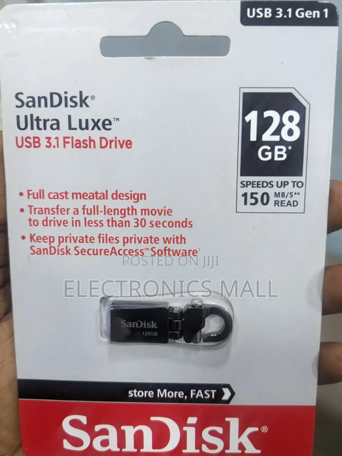 Sandisk Ultra Luxe Usb 3.1 Gen 1 128gb Flash Drive Read 150mbps