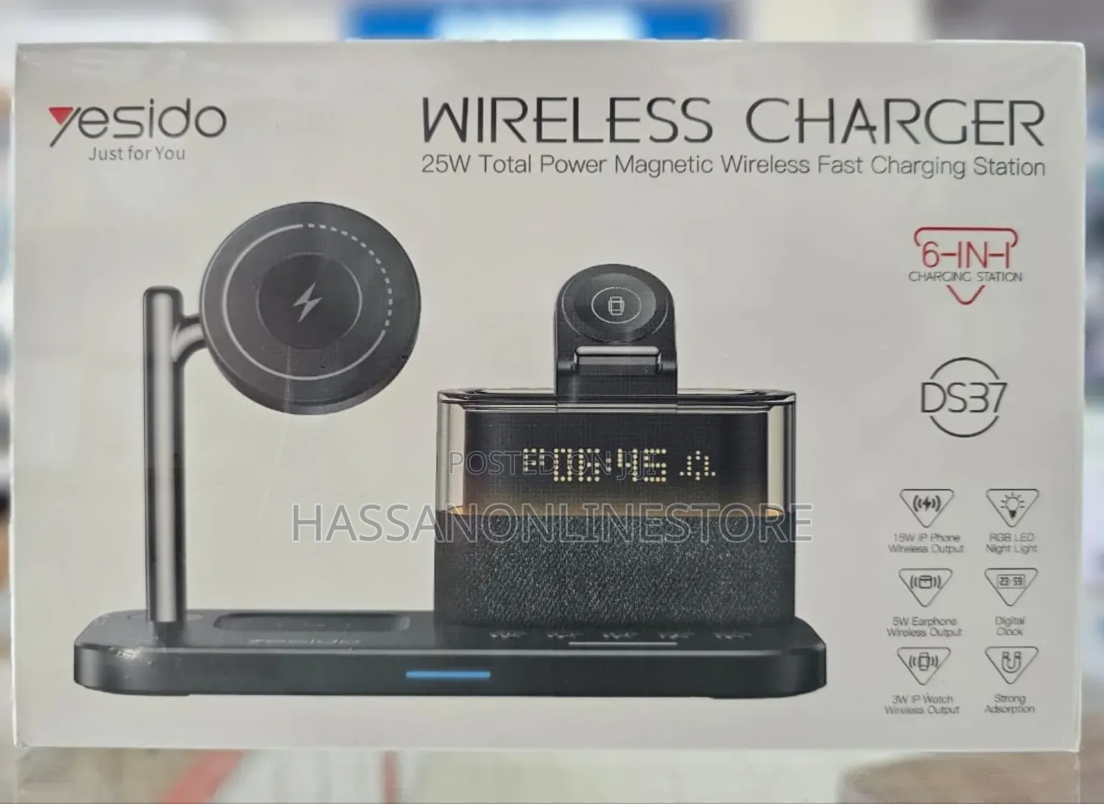 Yesido Ds37 6 In 1 Desktop Wireless Charger Stand Charging Station