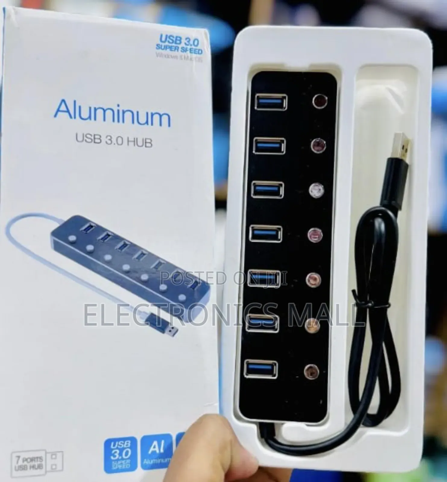 Aluminum 7 in 1 Ports Usb 3.0 Hub