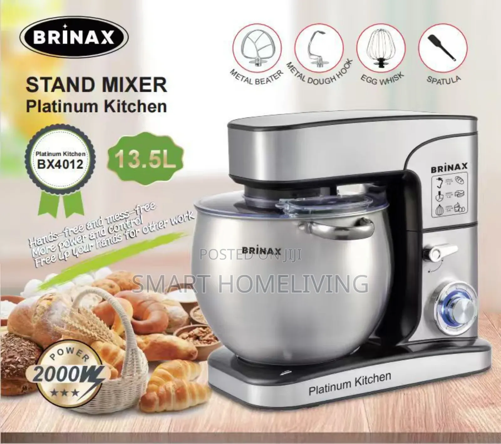 Brinax Platinum Kitchen Stand Mixer Bx-4012