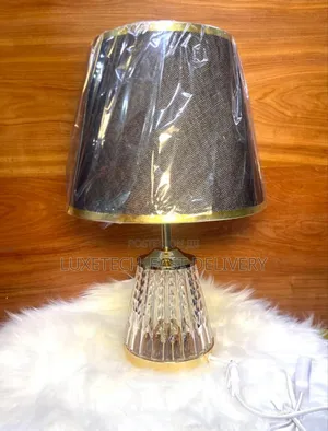 Crystal and Fabric Bedside Lamp