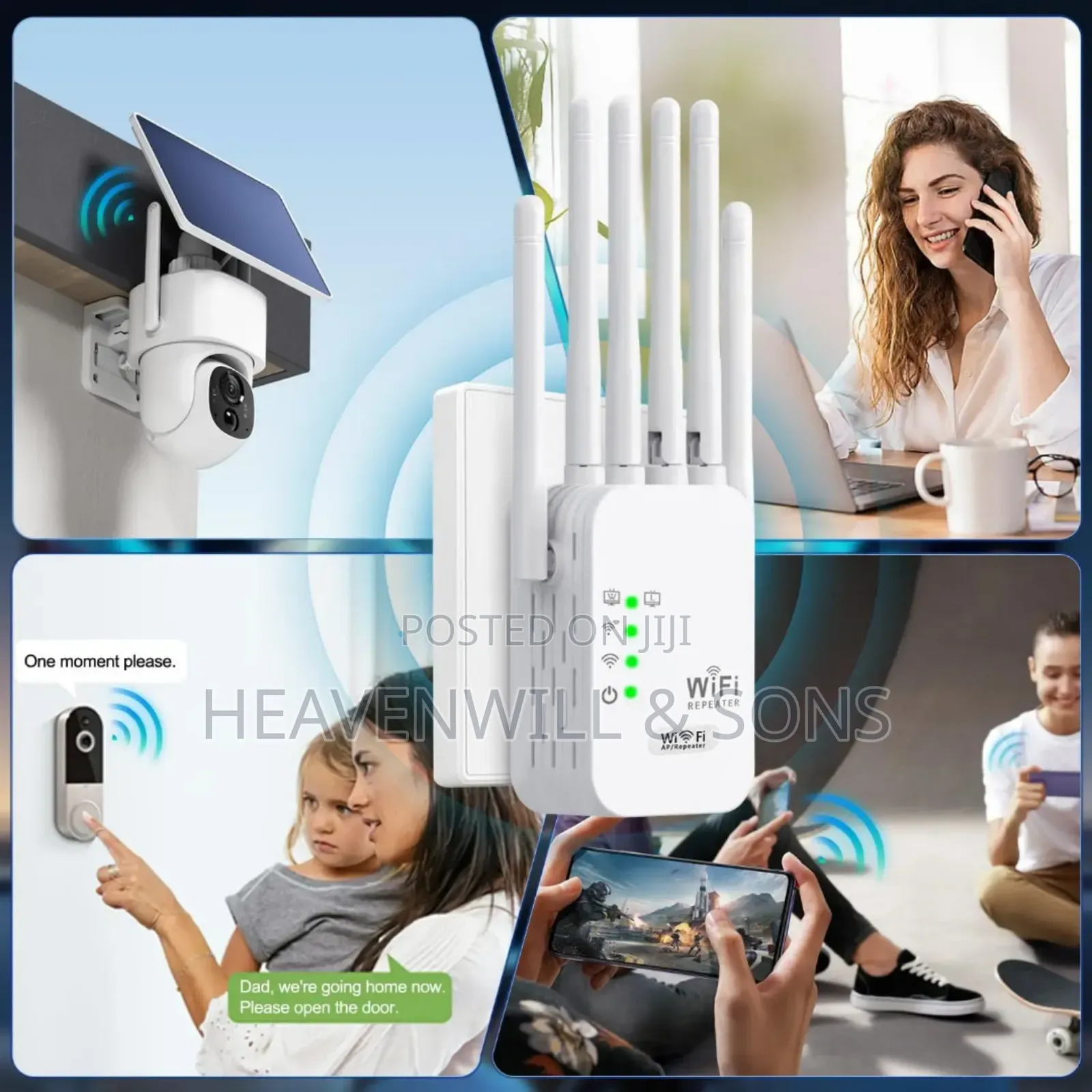 Long Range 300mbps Wifi Extender Repeater Dual Band 6 Gain Antenna!