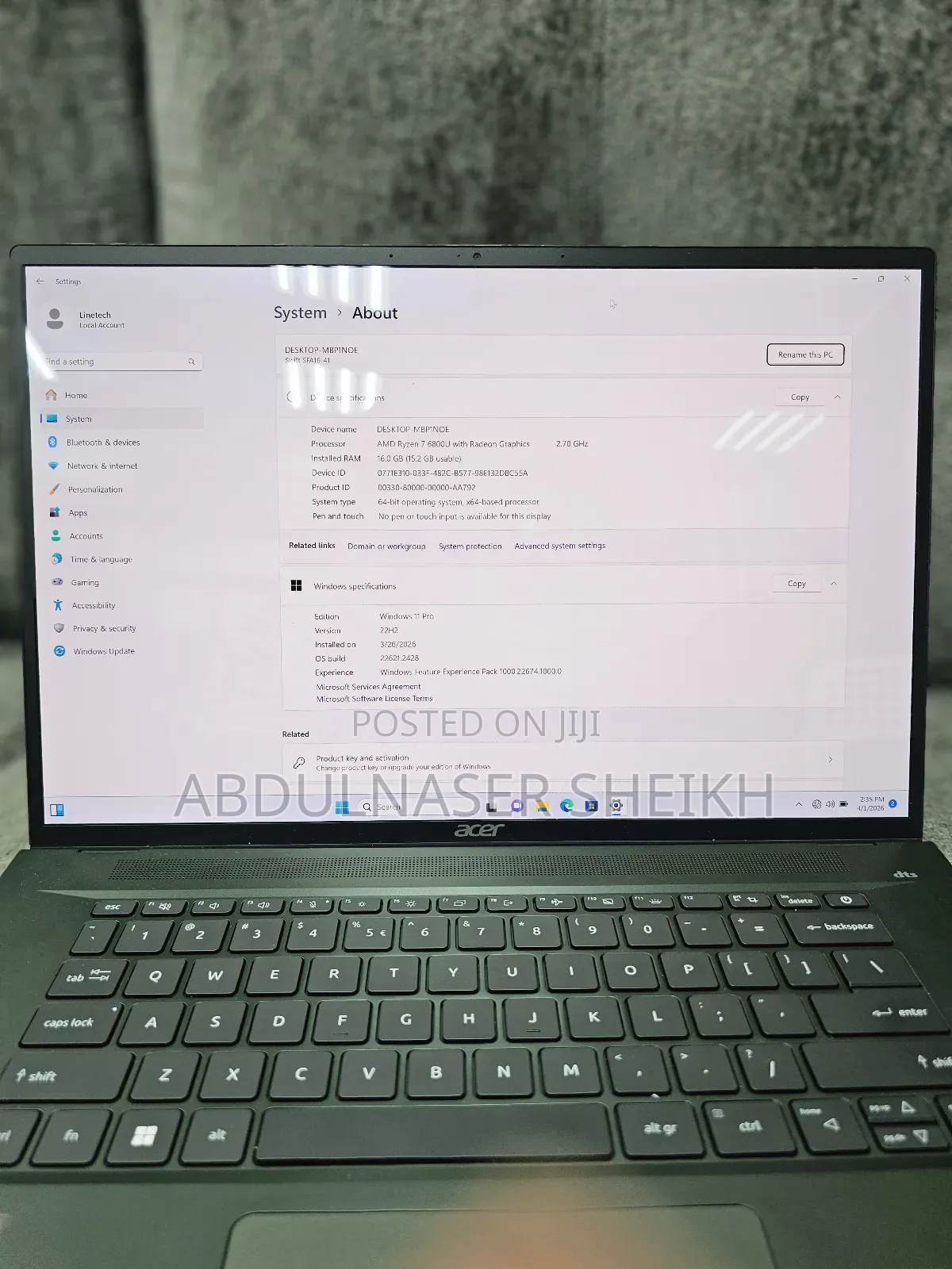 Laptop Acer Swift 5 16GB AMD Ryzen 7 SSD 1T