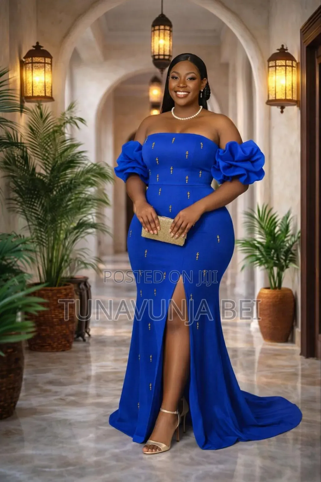 Blue Dress Ladies Quality Material
